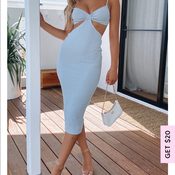 Level Headed Midi Dress Ice Blue 